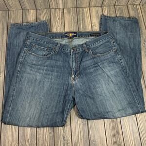 Lucky Brand Men 221 Original Straight Denim‎ Jeans Medium Wash 38x32 Stretch